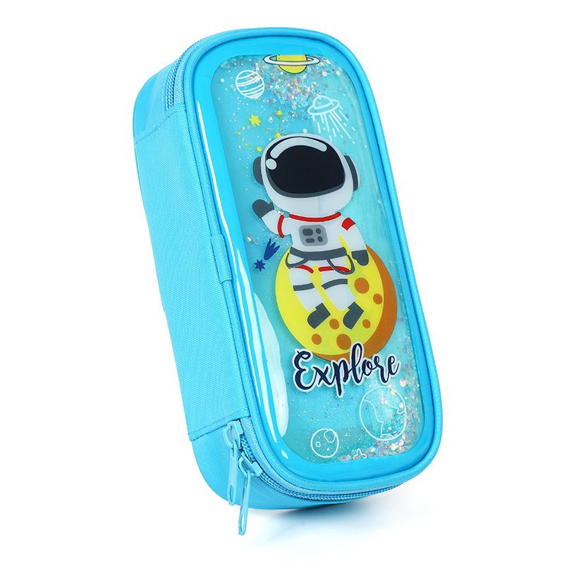 Quicksand Cute Simple Creative Plastic Pencil Case Girl Cartoon Student Stationery Box