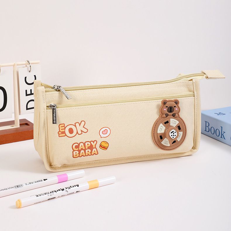 New Kapybara Pencil Bag for Primary School Students Large Capacity with Portable Stationery Bag