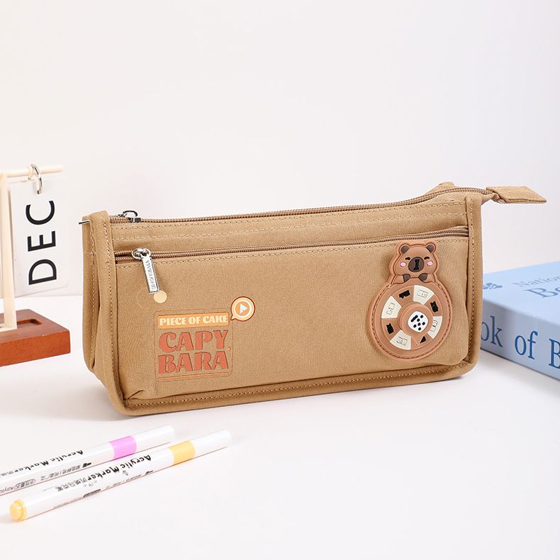New Kapybara Pencil Bag for Primary School Students Large Capacity with Portable Stationery Bag
