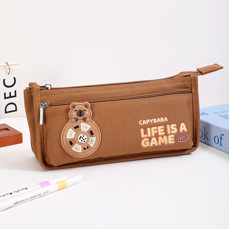 New Kapybara Pencil Bag for Primary School Students Large Capacity with Portable Stationery Bag