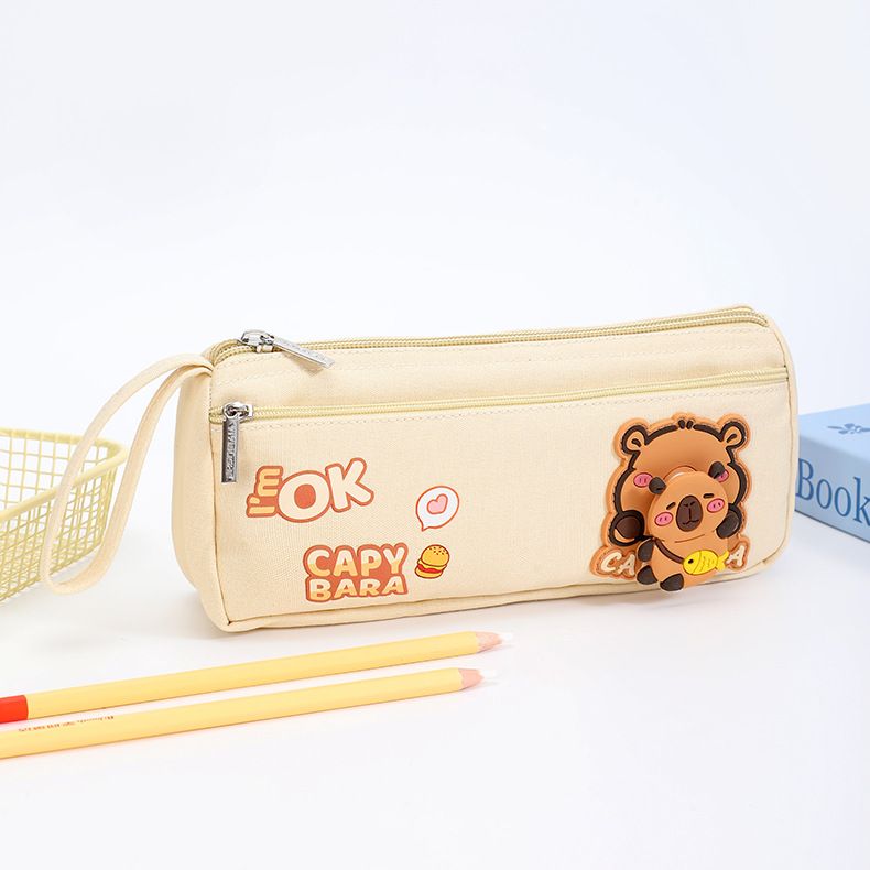 New Kapybara Pencil Bag for Primary School Students Large Capacity with Portable Stationery Bag