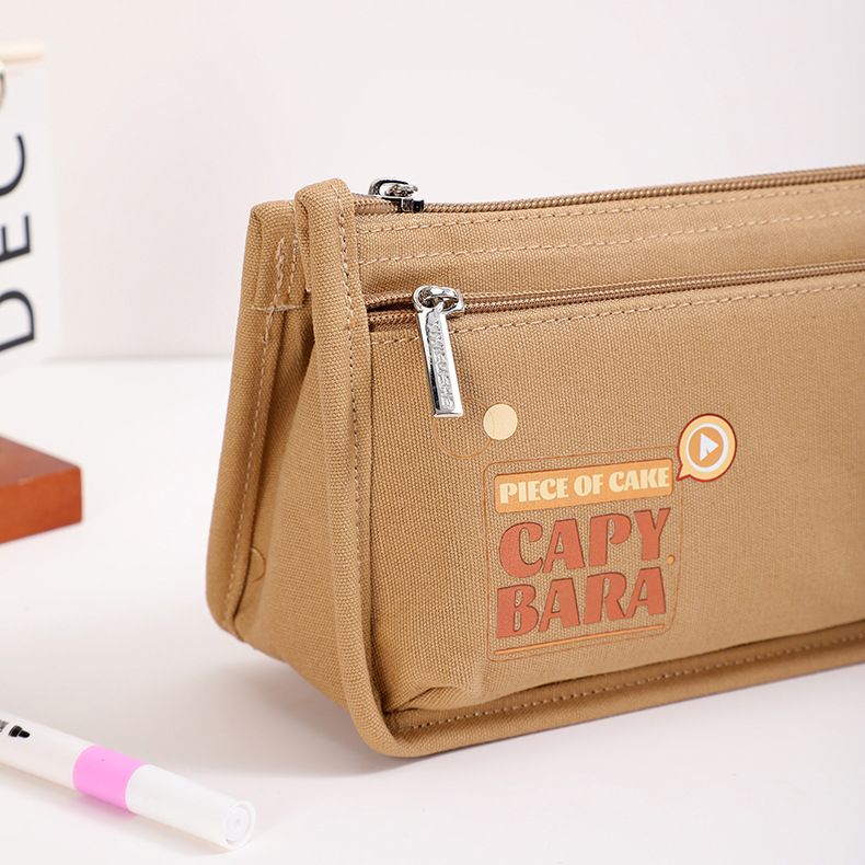 New Kapybara Pencil Bag for Primary School Students Large Capacity with Portable Stationery Bag
