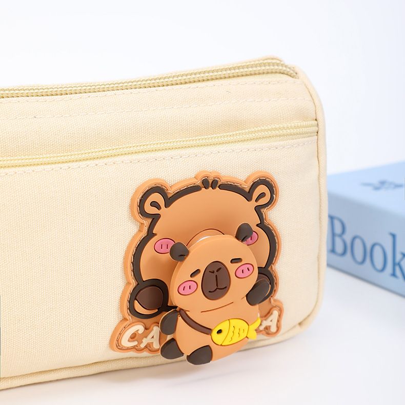 New Kapybara Pencil Bag for Primary School Students Large Capacity with Portable Stationery Bag