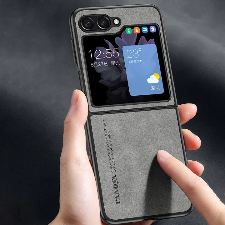 Sheepskin Leather Silicone Back Cover for Samsung Galaxy Z Fold 5 4 3 2 Case Z Flip 3 4 5 6 Lens Protect Shockproof Bumper Coque