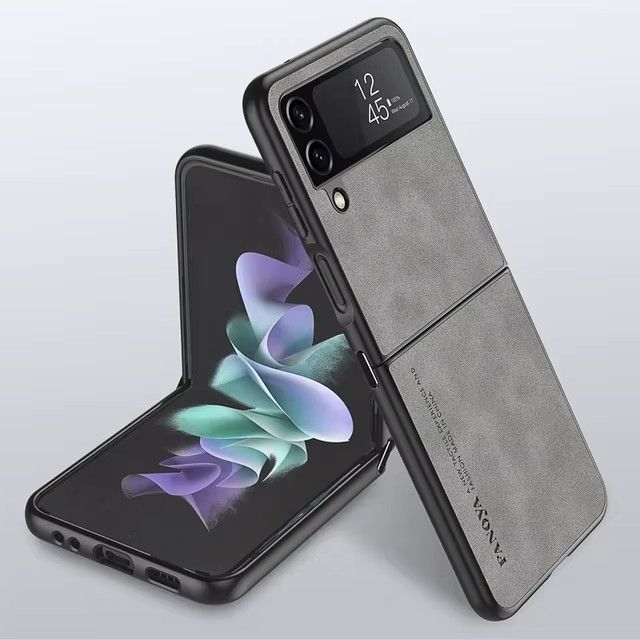 Sheepskin Leather Silicone Back Cover for Samsung Galaxy Z Fold 5 4 3 2 Case Z Flip 3 4 5 6 Lens Protect Shockproof Bumper Coque