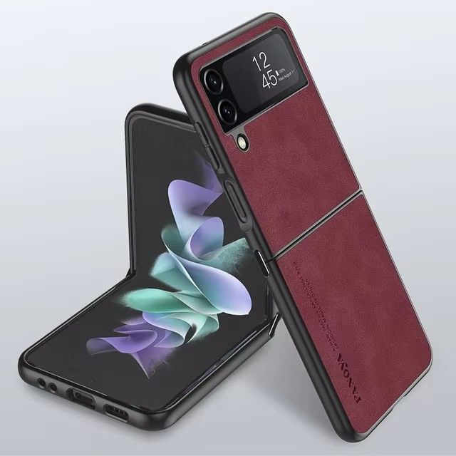 Sheepskin Leather Silicone Back Cover for Samsung Galaxy Z Fold 5 4 3 2 Case Z Flip 3 4 5 6 Lens Protect Shockproof Bumper Coque