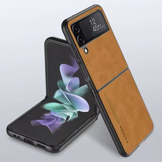 Sheepskin Leather Silicone Back Cover for Samsung Galaxy Z Fold 5 4 3 2 Case Z Flip 3 4 5 6 Lens Protect Shockproof Bumper Coque