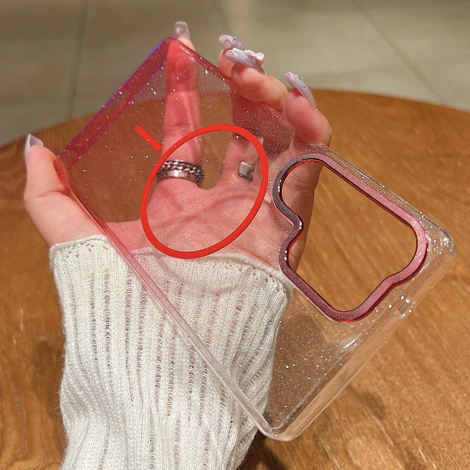 New Trendy Glitter Magnetic Transparent Phone Case for Samsung Galaxy A16 A56 A36 A26 A06 A55 A35 A25 A15 A05 A54 A34 A24 A14 A53 A33 A23 A52 A32 S25 S24 S23 S22 Ultra S24 S23 FE