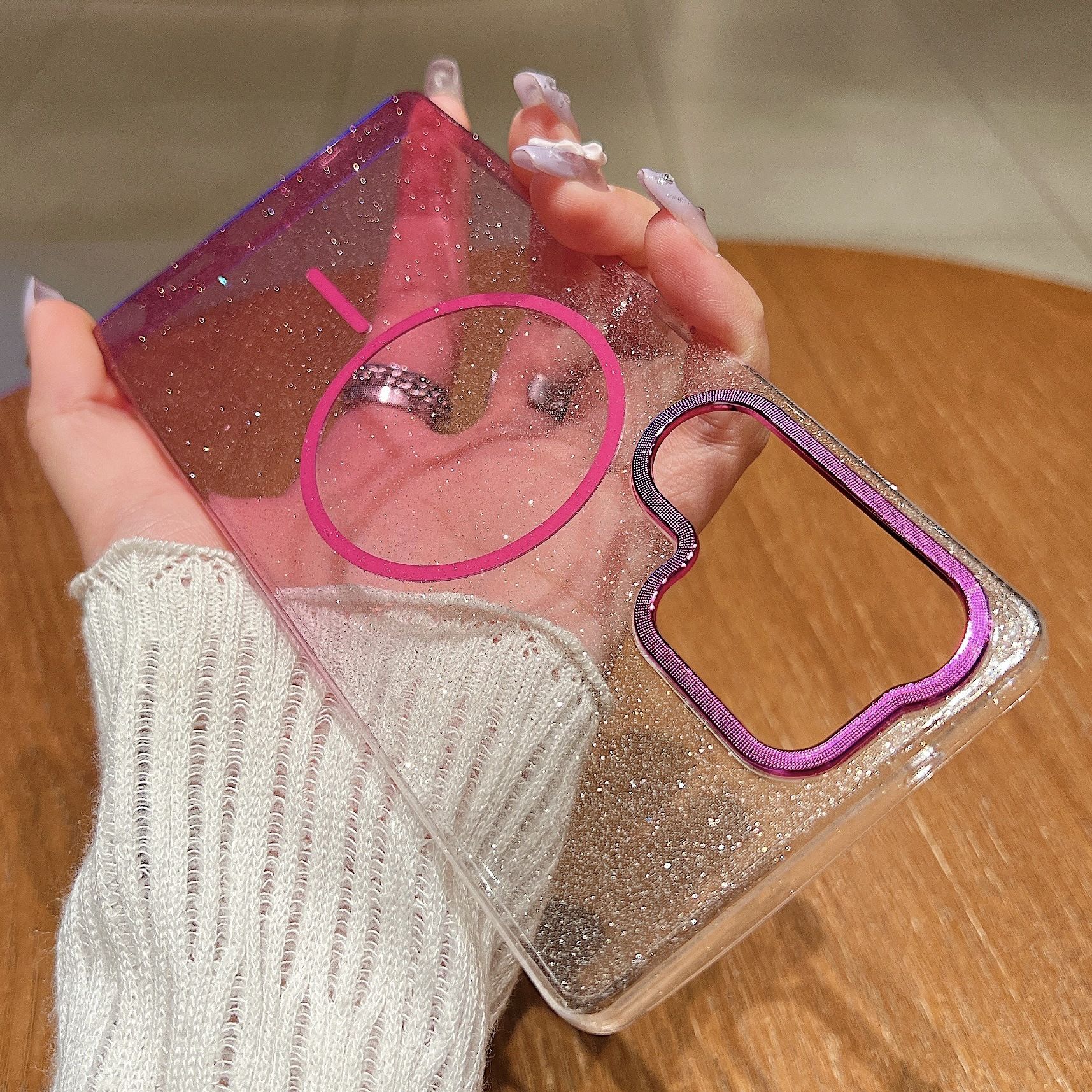 New Trendy Glitter Magnetic Transparent Phone Case for Samsung Galaxy A16 A56 A36 A26 A06 A55 A35 A25 A15 A05 A54 A34 A24 A14 A53 A33 A23 A52 A32 S25 S24 S23 S22 Ultra S24 S23 FE