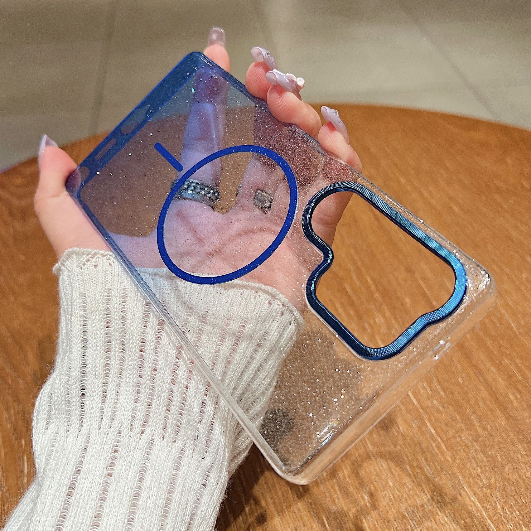 New Trendy Glitter Magnetic Transparent Phone Case for Samsung Galaxy A16 A56 A36 A26 A06 A55 A35 A25 A15 A05 A54 A34 A24 A14 A53 A33 A23 A52 A32 S25 S24 S23 S22 Ultra S24 S23 FE