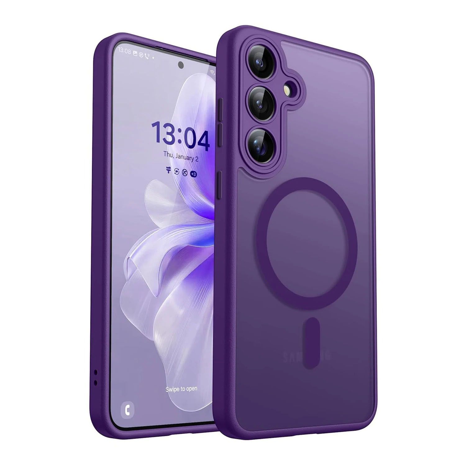 Matte Translucent Shockproof Magnetic Phone Case for Samsung Galaxy S25 FE S24 S23 Ultra Compatible With Wireless Charge Cover