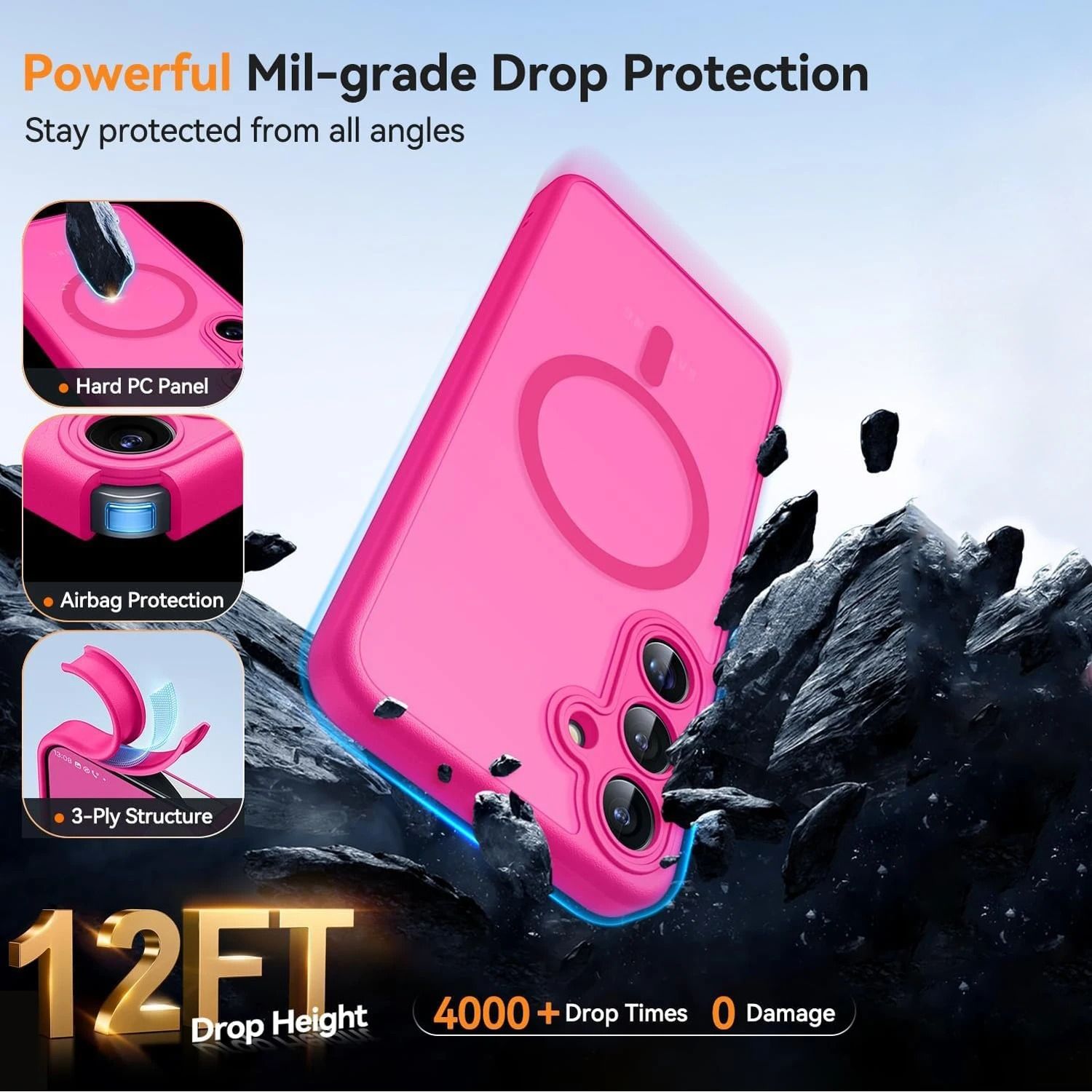 Matte Translucent Shockproof Magnetic Phone Case for Samsung Galaxy S25 FE S24 S23 Ultra Compatible With Wireless Charge Cover