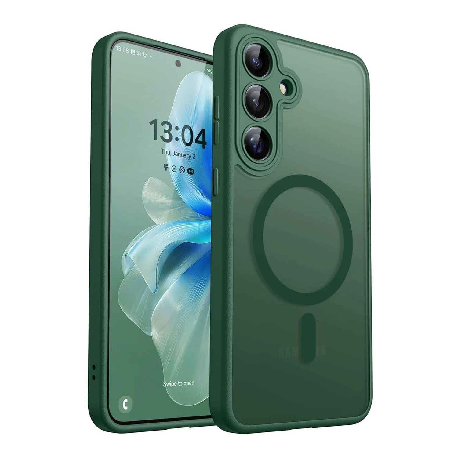 Matte Translucent Shockproof Magnetic Phone Case for Samsung Galaxy S25 FE S24 S23 Ultra Compatible With Wireless Charge Cover