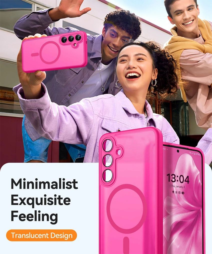 Matte Translucent Shockproof Magnetic Phone Case for Samsung Galaxy S25 FE S24 S23 Ultra Compatible With Wireless Charge Cover