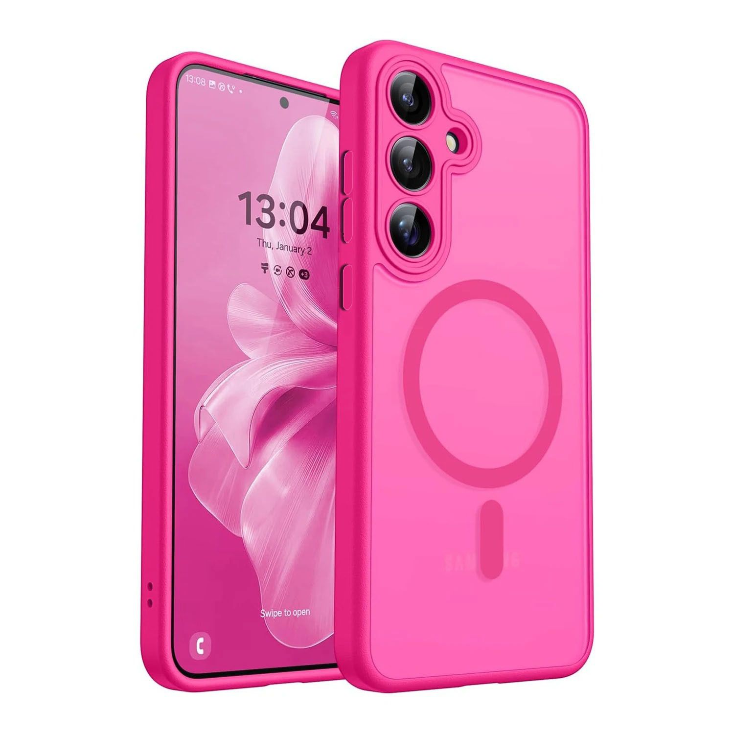 Matte Translucent Shockproof Magnetic Phone Case for Samsung Galaxy S25 FE S24 S23 Ultra Compatible With Wireless Charge Cover