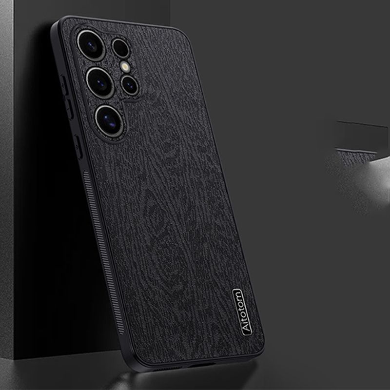 Luxury Tree Bark Leather Lens protection Case for Samsung Galaxy S25 Ultra S24 S23 FE S22 S21 Plus,Samsung A56 A36 A26 A16 A06 M55 A55 A35 A25 A15 A05S Note 20 Ultra Retro Soft Frame Shockproof Cover