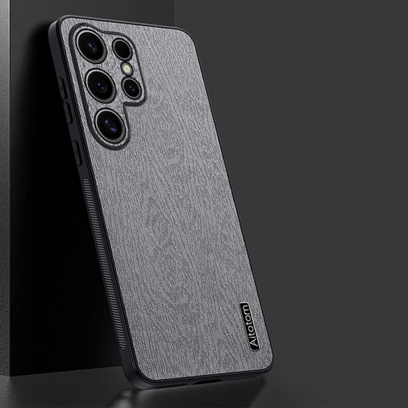 Luxury Tree Bark Leather Lens protection Case for Samsung Galaxy S25 Ultra S24 S23 FE S22 S21 Plus,Samsung A56 A36 A26 A16 A06 M55 A55 A35 A25 A15 A05S Note 20 Ultra Retro Soft Frame Shockproof Cover