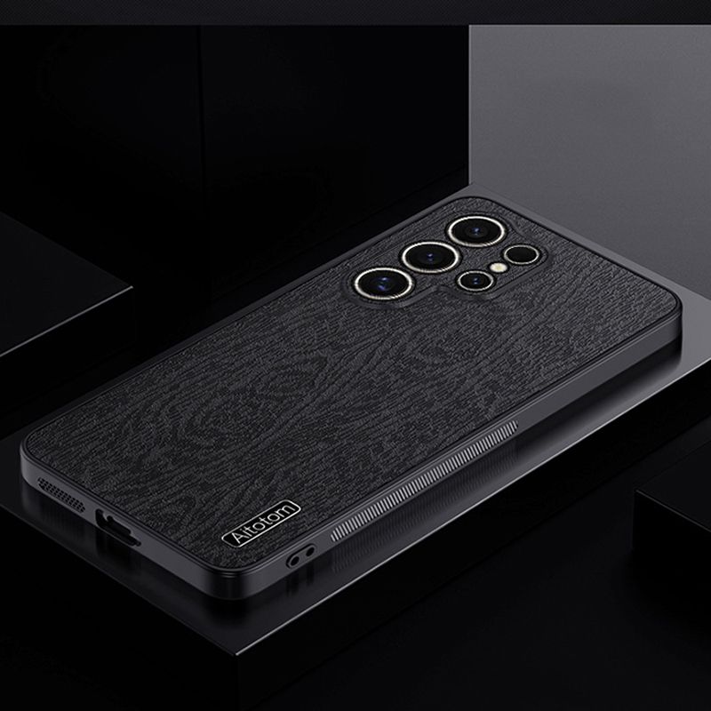 Luxury Tree Bark Leather Lens protection Case for Samsung Galaxy S25 Ultra S24 S23 FE S22 S21 Plus,Samsung A56 A36 A26 A16 A06 M55 A55 A35 A25 A15 A05S Note 20 Ultra Retro Soft Frame Shockproof Cover