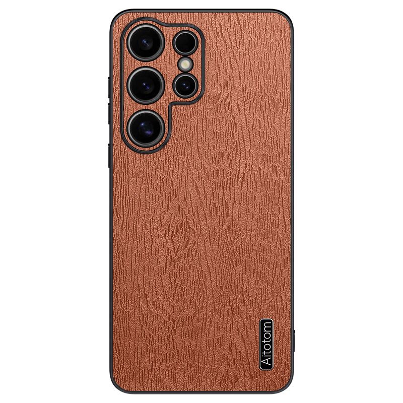 Luxury Tree Bark Leather Lens protection Case for Samsung Galaxy S25 Ultra S24 S23 FE S22 S21 Plus,Samsung A56 A36 A26 A16 A06 M55 A55 A35 A25 A15 A05S Note 20 Ultra Retro Soft Frame Shockproof Cover