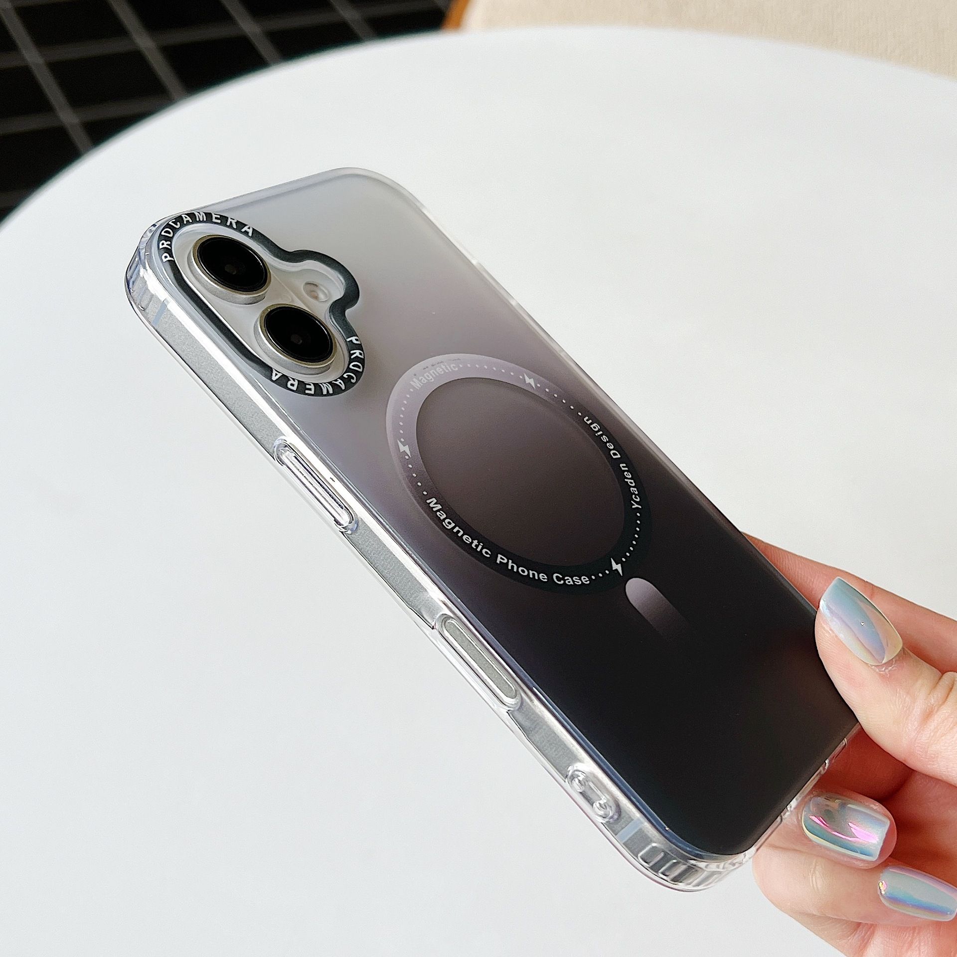 Hot Sale Magnetic Wireless Charging Phone Case for iPhone 17 Pro Max 16 15 14 13 12 Pro MaxTranslucent Gradient PC Acrylic Shockproof Cover