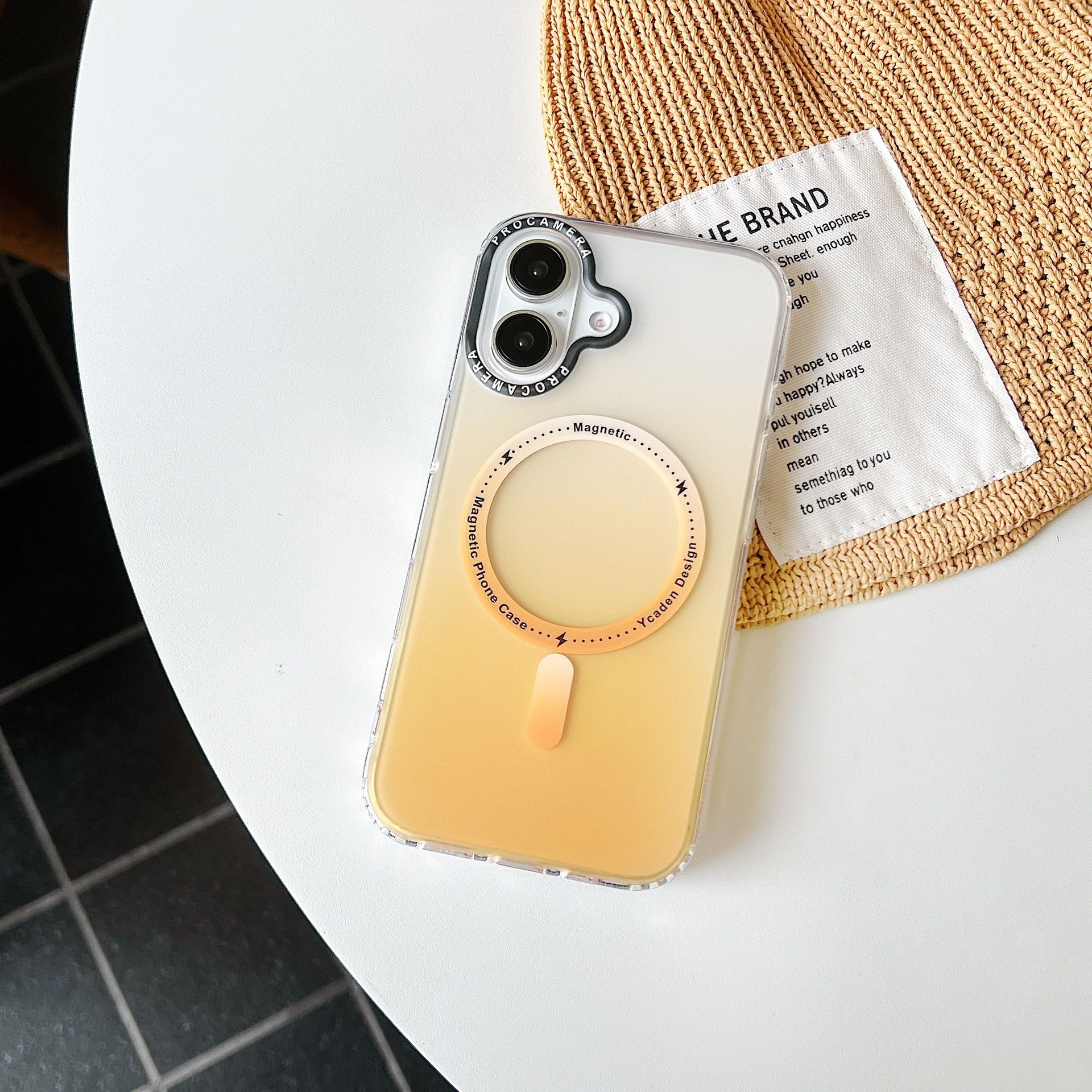 Hot Sale Magnetic Wireless Charging Phone Case for iPhone 17 Pro Max 16 15 14 13 12 Pro MaxTranslucent Gradient PC Acrylic Shockproof Cover