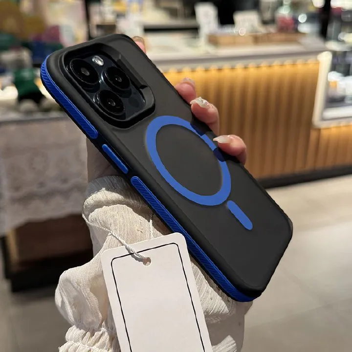 Luxury Armor Double Color Case for iPhone 17 Pro Max 16 15 14 13 12 11 Pro Max 15 16 Plus Matte Magnetic Wireless Charging Hard PC Cover