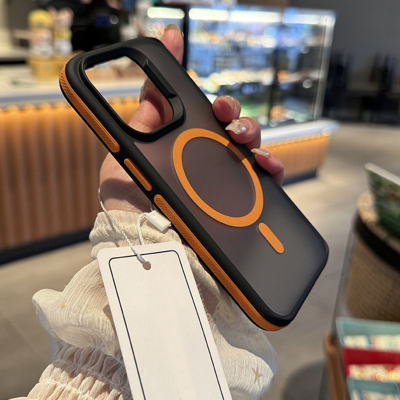 Luxury Armor Double Color Case for iPhone 17 Pro Max 16 15 14 13 12 11 Pro Max 15 16 Plus Matte Magnetic Wireless Charging Hard PC Cover