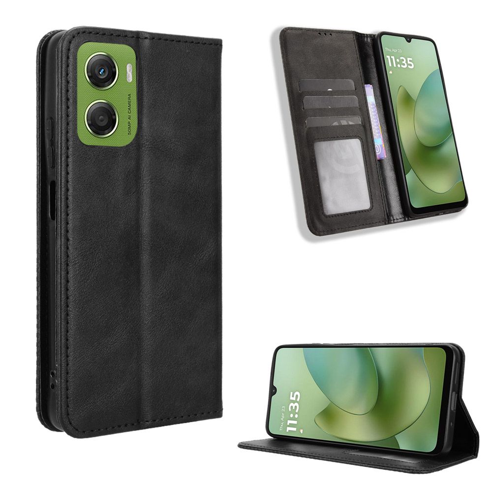Flip Cover for Motorola Moto G06,G06 Power Case Leather Magnetic Flip Folio Stand Phone Cover with Card Holder