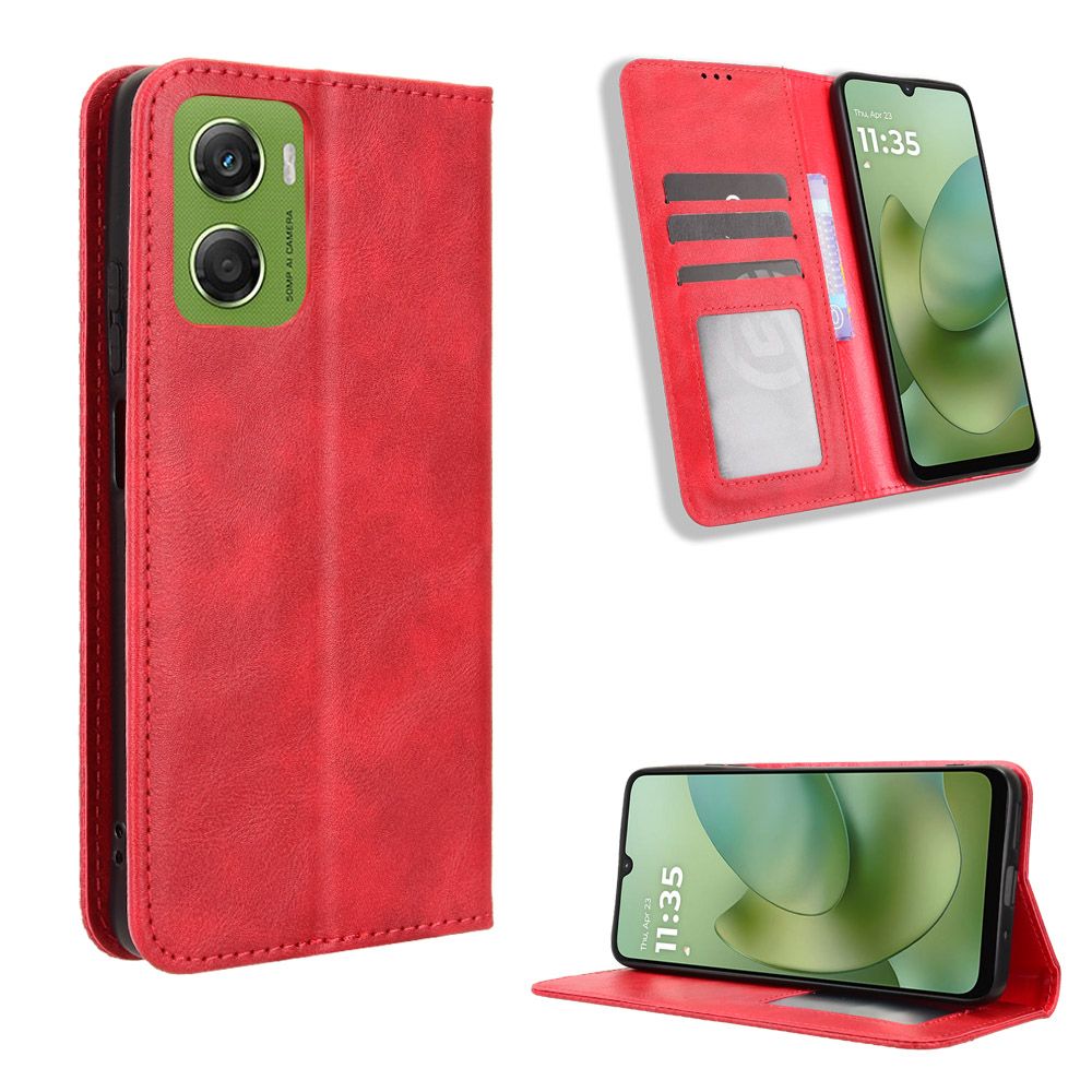 Flip Cover for Motorola Moto G06,G06 Power Case Leather Magnetic Flip Folio Stand Phone Cover with Card Holder
