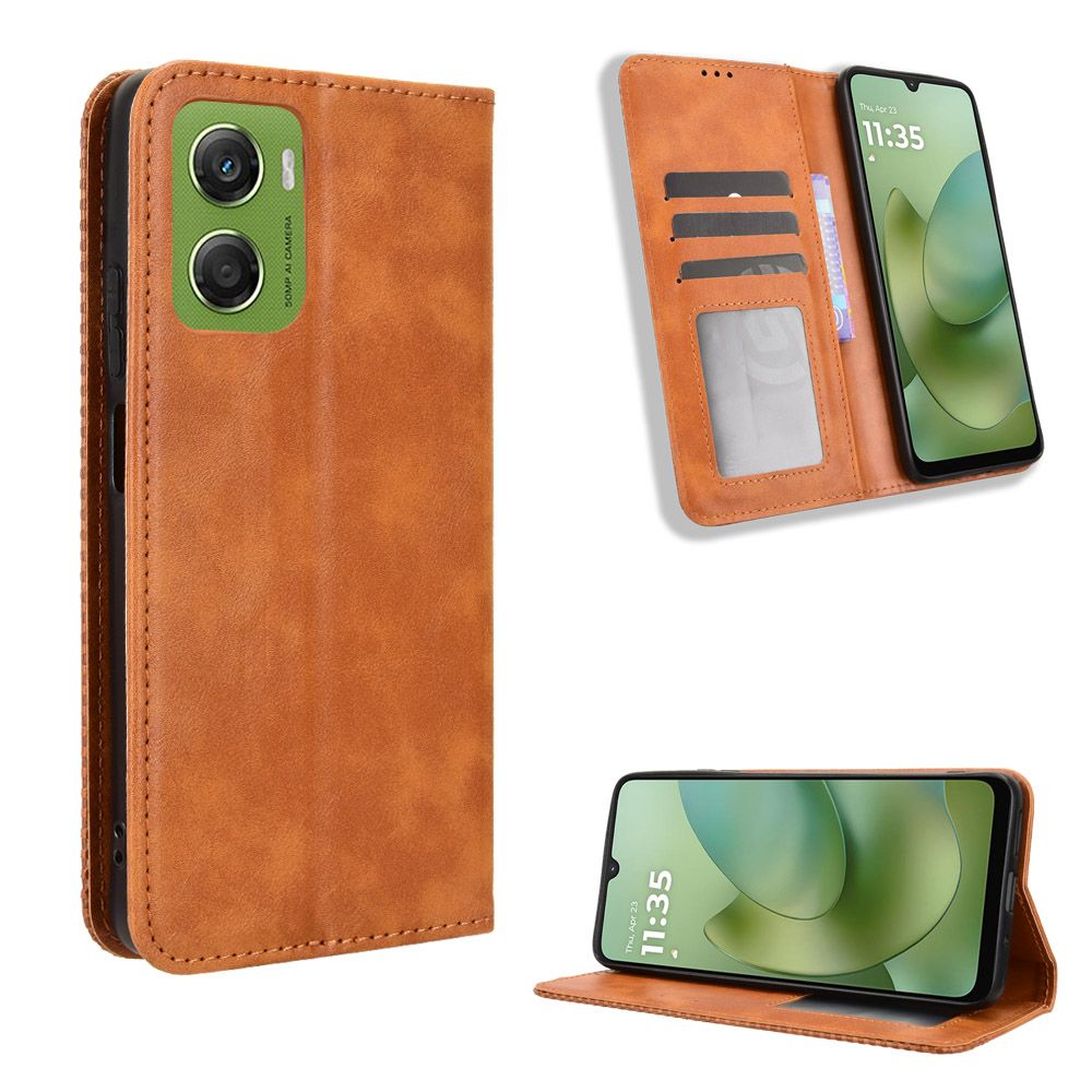 Flip Cover for Motorola Moto G06,G06 Power Case Leather Magnetic Flip Folio Stand Phone Cover with Card Holder