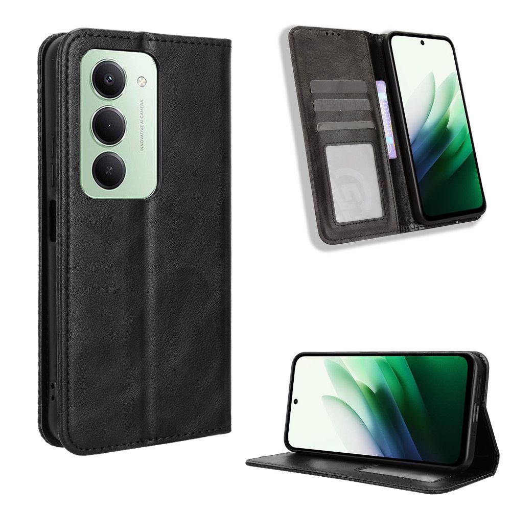 Flip Cover for Xiaomi Redmi 15 4G, 6.9" Case Leather Magnetic Flip Folio Stand Phone Cover with Card Holder