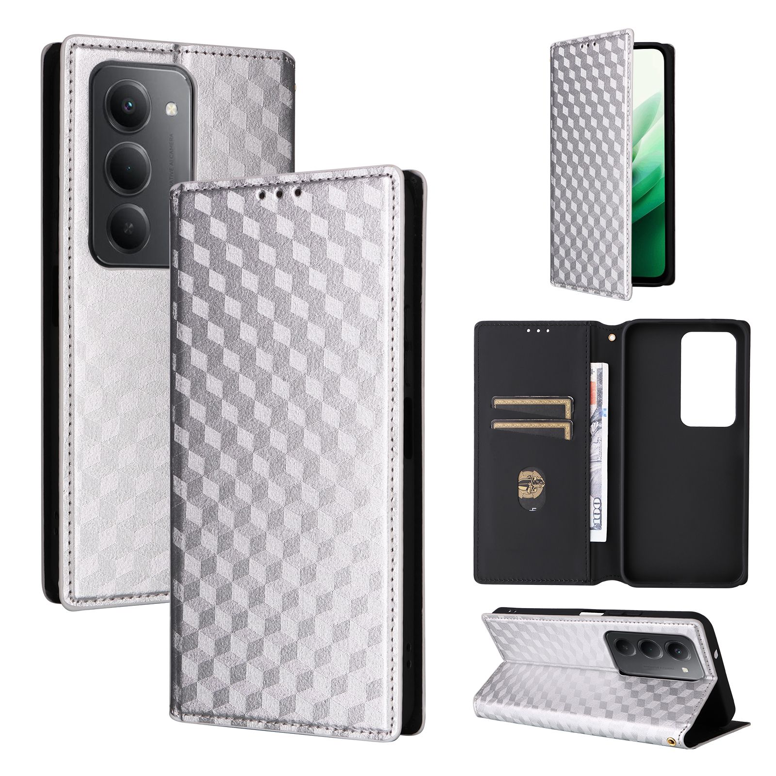 Flip Cover for Xiaomi Redmi 15 4G, 6.9" Case Leather Magnetic Flip Folio Stand Phone Cover with Card Holder