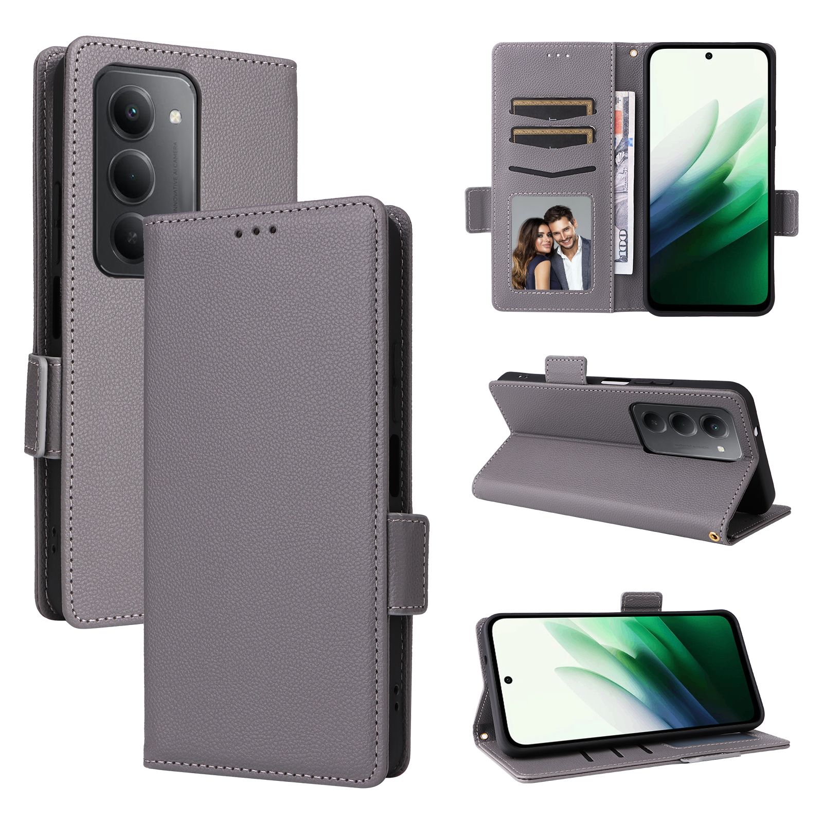 Flip Cover for Xiaomi Redmi 15 4G, 6.9" Case Leather Magnetic Flip Folio Stand Phone Cover with Card Holder