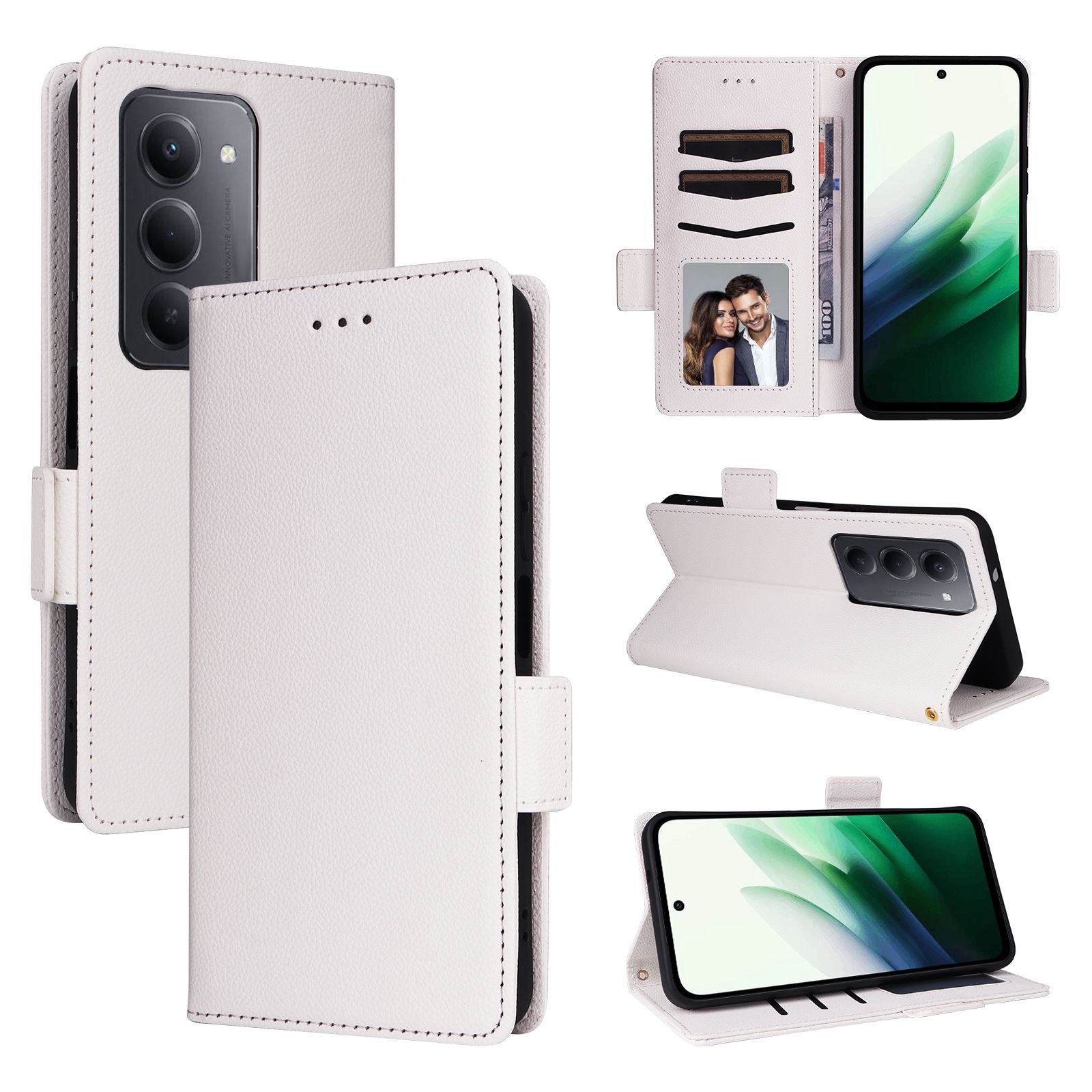 Flip Cover for Xiaomi Redmi 15 4G, 6.9" Case Leather Magnetic Flip Folio Stand Phone Cover with Card Holder