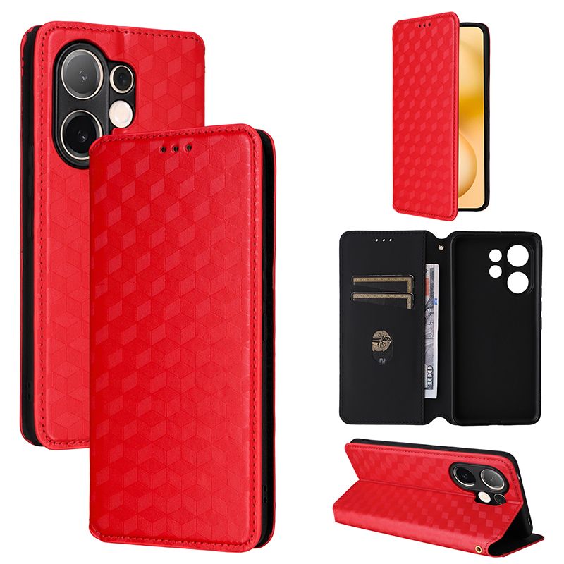 Flip Cover for Vivo V60 5G Case Leather Magnetic Flip Folio Stand Phone Cover with Card Holder