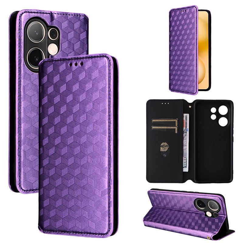 Flip Cover for Vivo V60 5G Case Leather Magnetic Flip Folio Stand Phone Cover with Card Holder