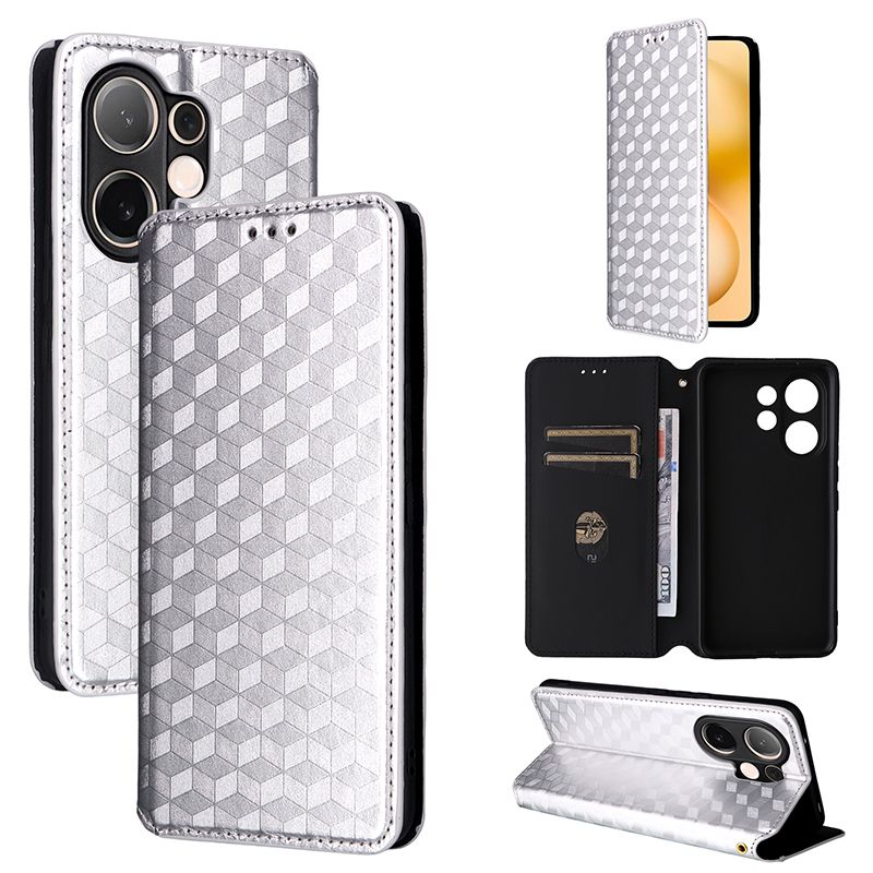 Flip Cover for Vivo V60 5G Case Leather Magnetic Flip Folio Stand Phone Cover with Card Holder