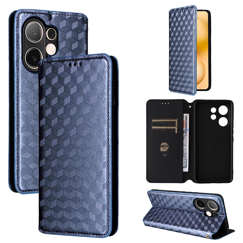 Flip Cover for Vivo V60 5G Case Leather Magnetic Flip Folio Stand Phone Cover with Card Holder