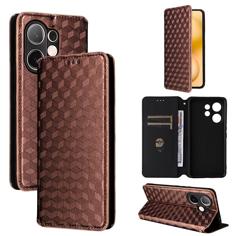 Flip Cover for Vivo V60 5G Case Leather Magnetic Flip Folio Stand Phone Cover with Card Holder