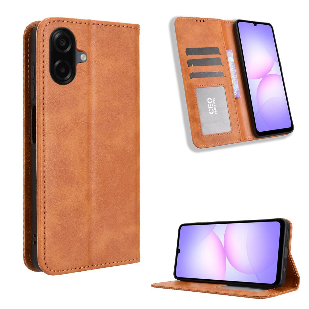 Flip Cover for Samsung Galaxy A07, 6.7" Case Leather Magnetic Flip Folio Stand Phone Cover with Card Holder