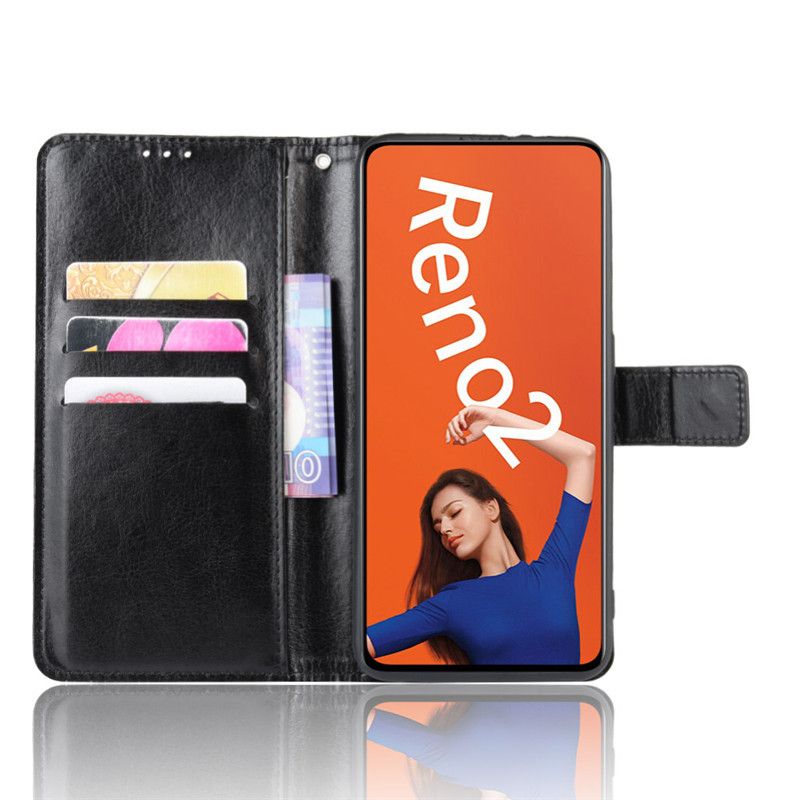 Flip Cover For OPPO Reno2 / OPPO Reno 2 (Model:PCKM70, PCKT00, PCKM00, CPH1907) [Flip Vintage Leather] Wallet Phone Case