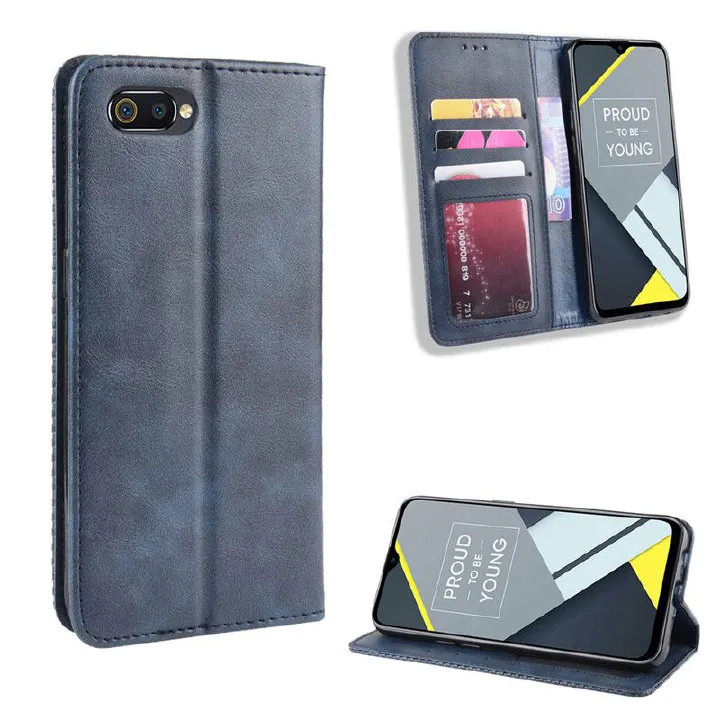 Wallet Flip Cover For OPPO A1K/Realme C2,OPPO Reno 5G/10X ZOOM,OPPO A9 2020/A5 2020/A11,Realme X2/Realme XT,OPPO A9/A9X,F11 Leather PU Phone Case Shockproof Durable Retro Case