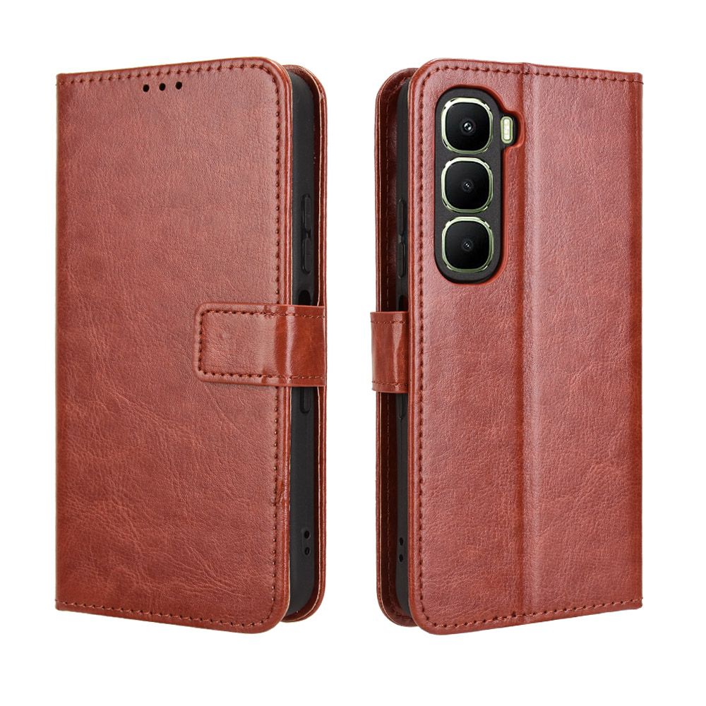 Wallet Flip Cover For Infinix Hot 60i 4G"6.7-inch Leather PU Phone Case Shockproof Durable Retro Case