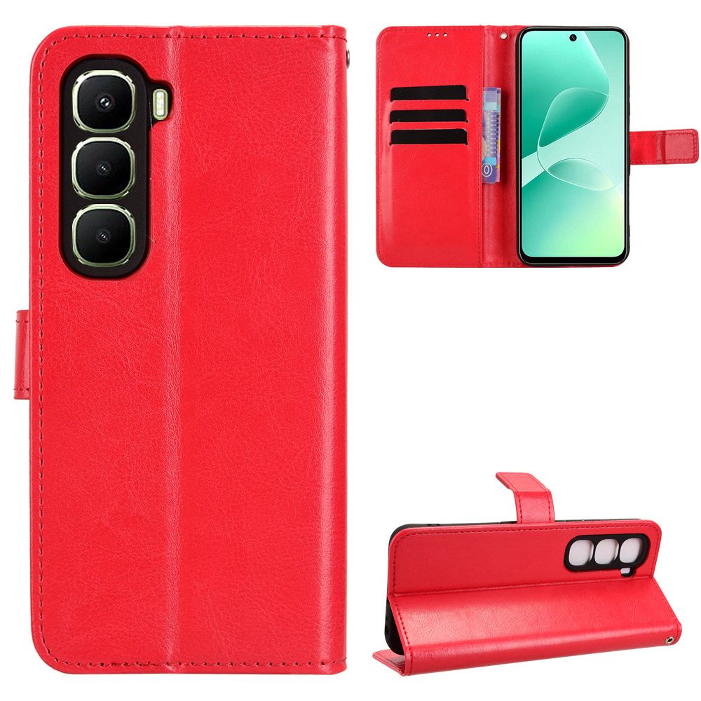 Wallet Flip Cover For Infinix Hot 60i 4G"6.7-inch Leather PU Phone Case Shockproof Durable Retro Case