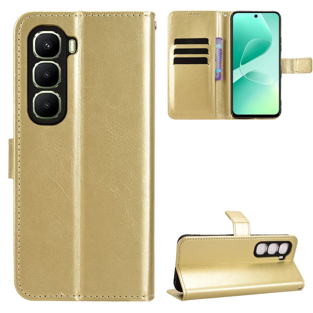 Wallet Flip Cover For Infinix Hot 60i 4G"6.7-inch Leather PU Phone Case Shockproof Durable Retro Case