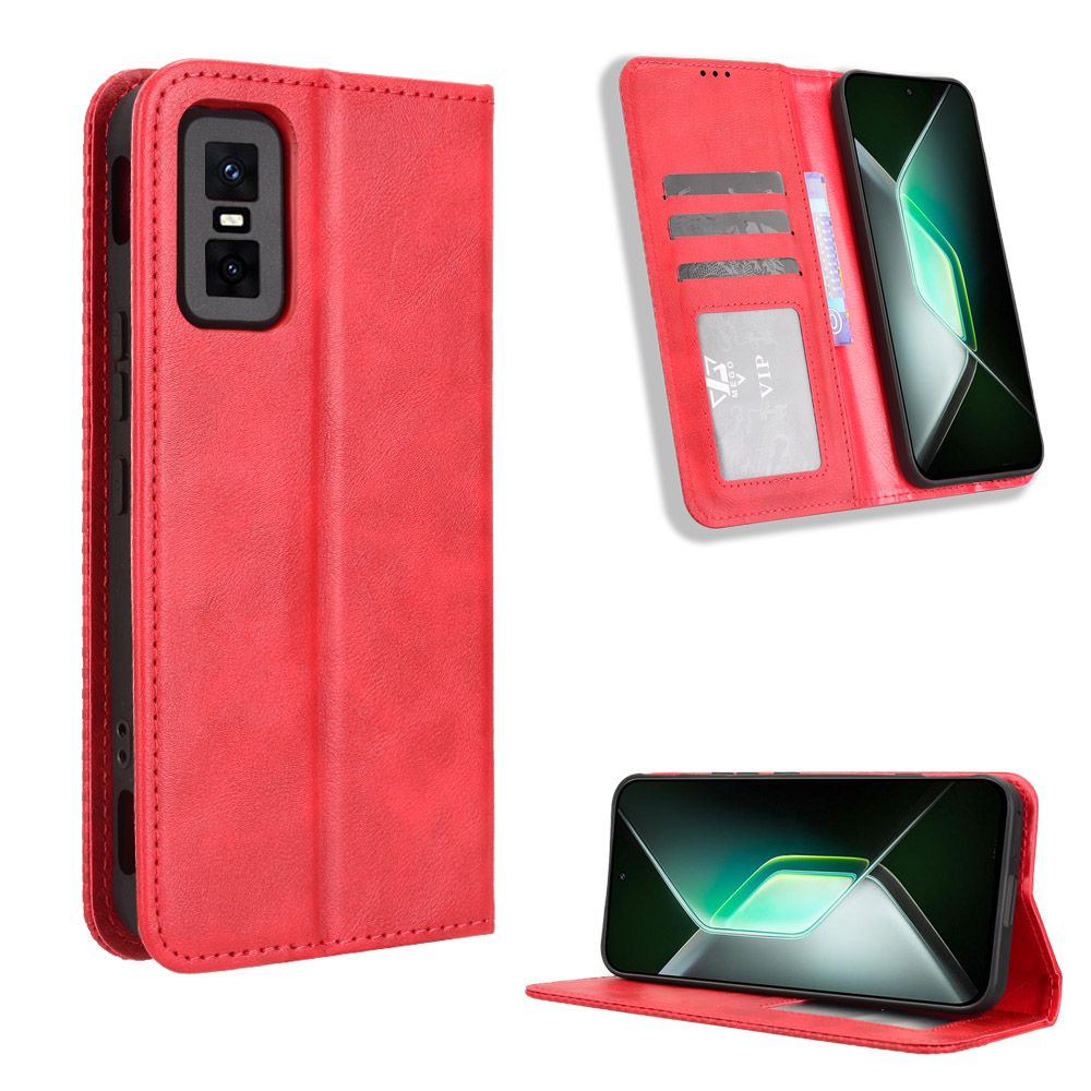 Wallet Flip Cover For Infinix GT 30 Pro Leather PU Phone Case Shockproof Durable Retro Case