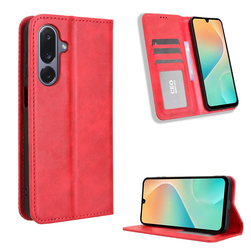 Flip Cover for Samsung Galaxy M36 5G Case Leather Magnetic Flip Folio Stand Phone Cover with Card Holder