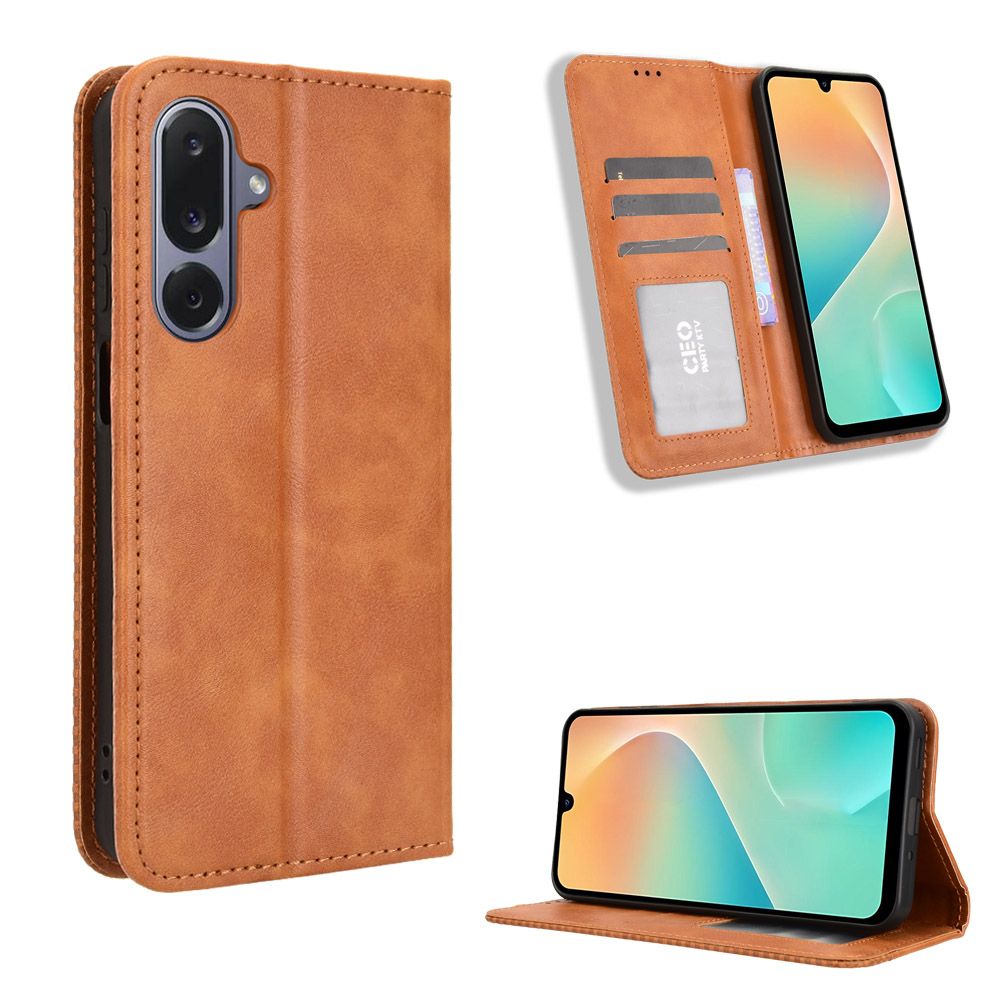 Flip Cover for Samsung Galaxy M36 5G Case Leather Magnetic Flip Folio Stand Phone Cover with Card Holder