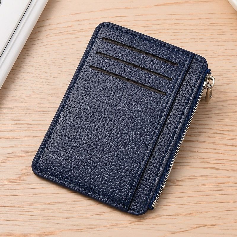 Slim ID Card Holder: Compact and Easy to Carry Minimalist Solid Colour Zipper Design Niche Style Women's Multi-Card Compartment Organiser
