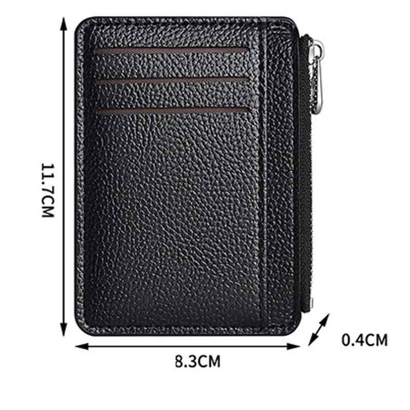 Slim ID Card Holder: Compact and Easy to Carry Minimalist Solid Colour Zipper Design Niche Style Women's Multi-Card Compartment Organiser
